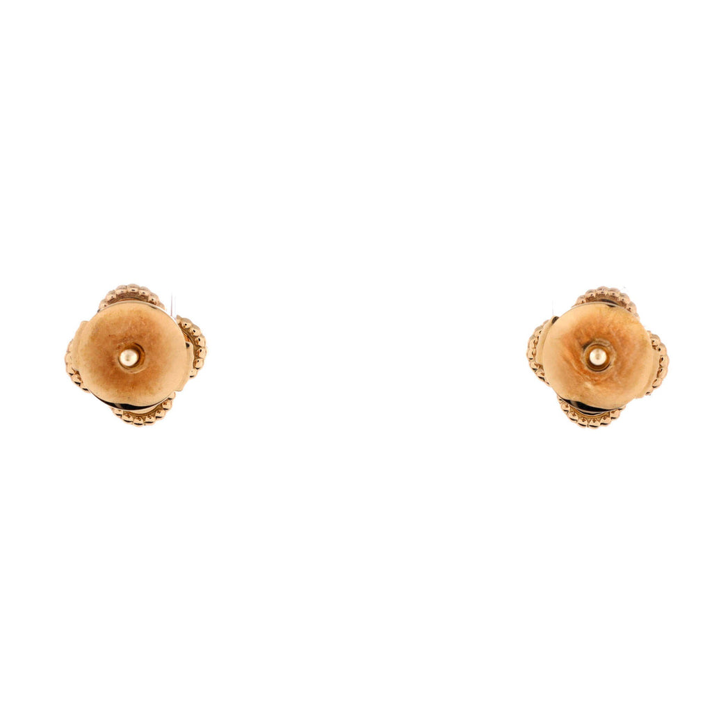Sweet Alhambra Stud Earrings 18K Yellow Gold and Mother of Pearl