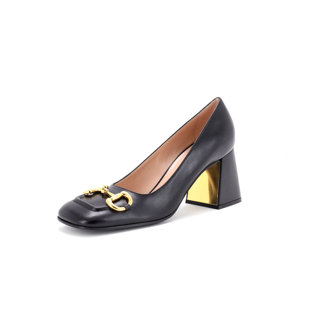 Women's Horsebit Mid-Heel Pumps Leather