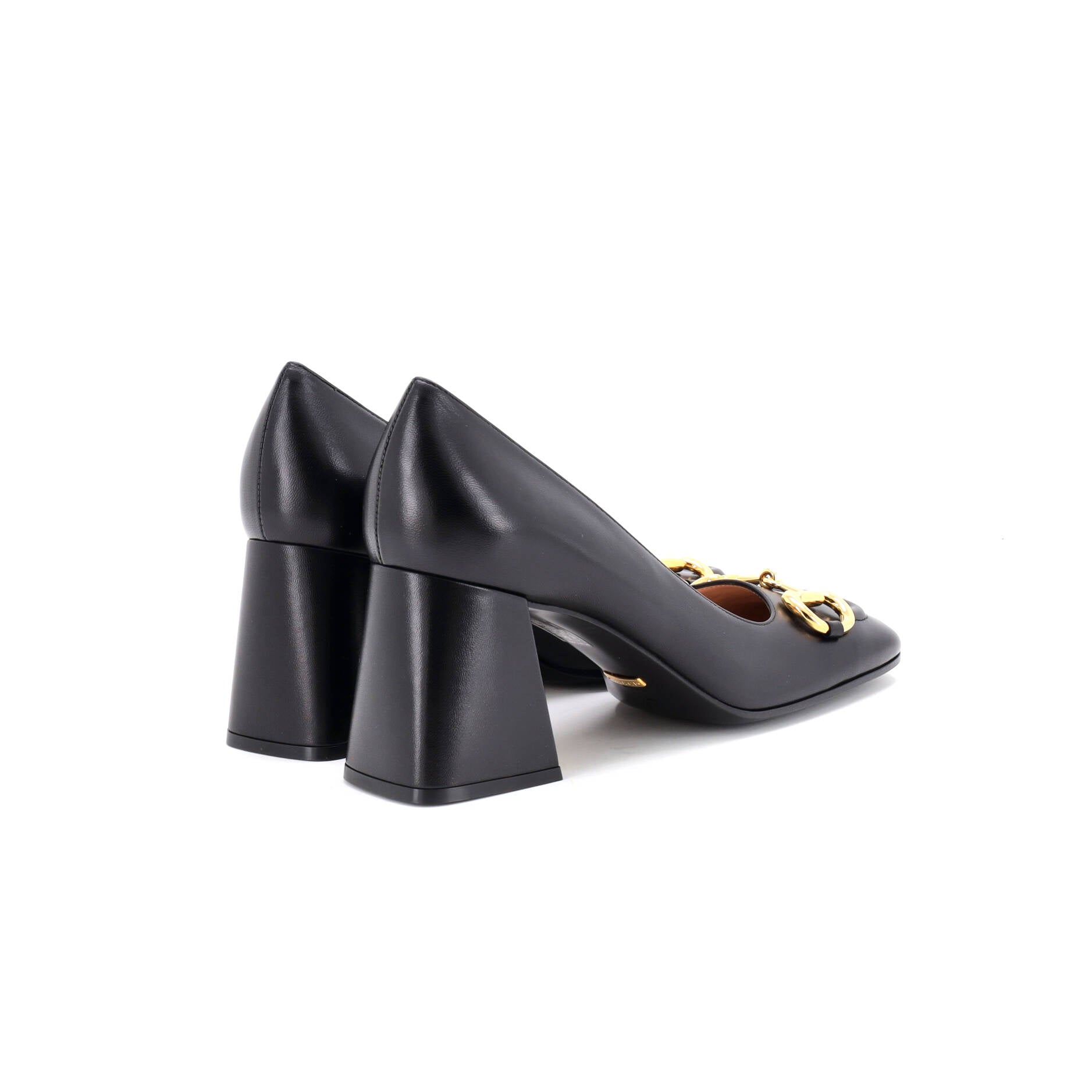 Women's Horsebit Mid-Heel Pumps Leather