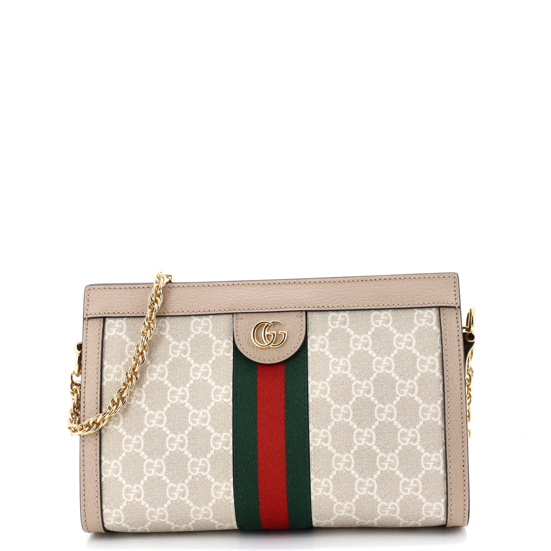 Ophidia Chain Shoulder Bag GG Coated Canvas Small