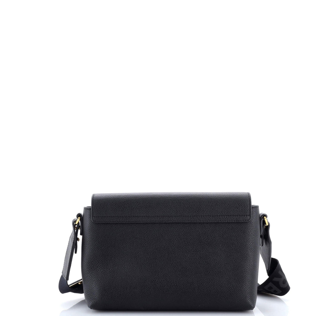 Note Crossbody Bag Leather with Vintage Check Canvas Medium