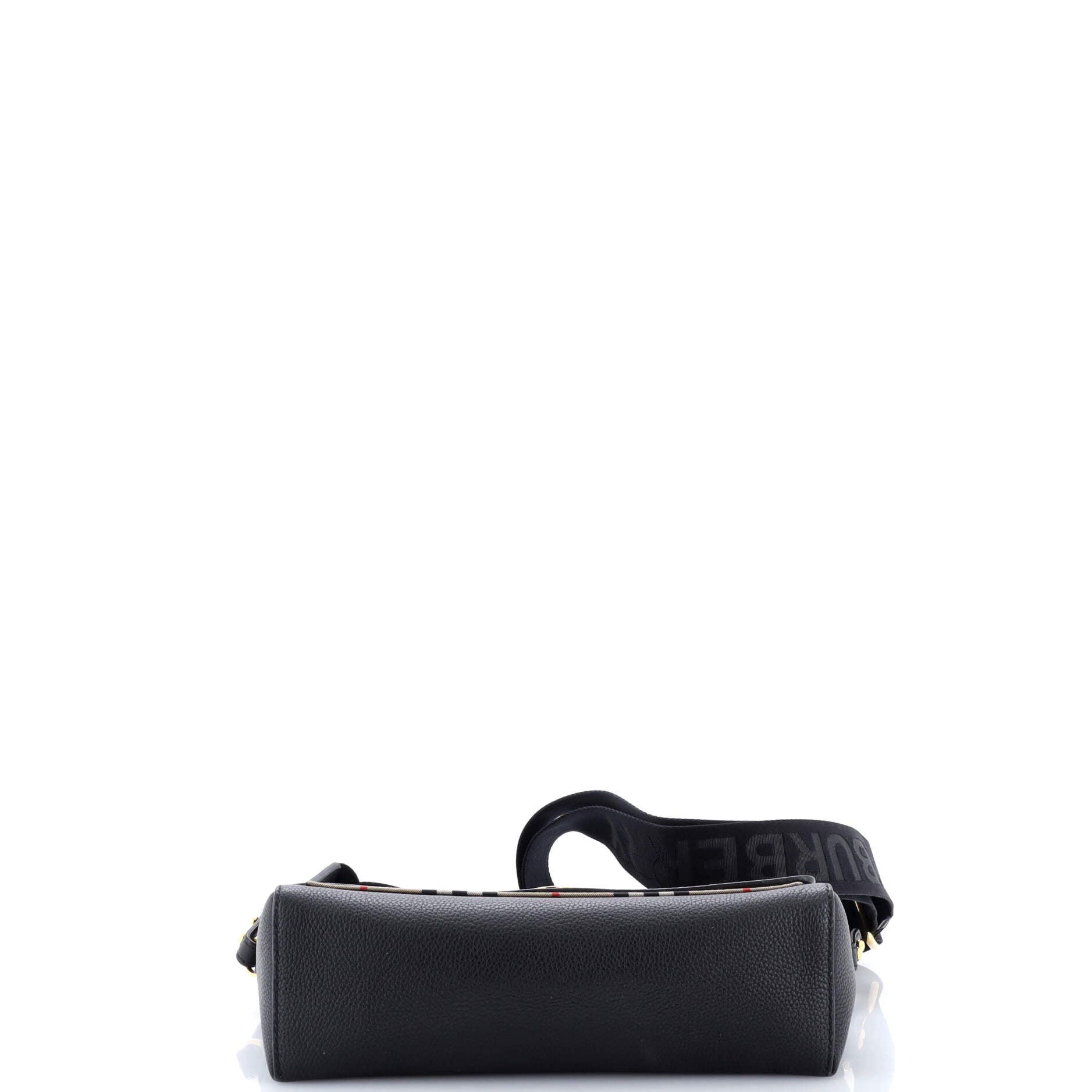 Note Crossbody Bag Leather with Vintage Check Canvas Medium