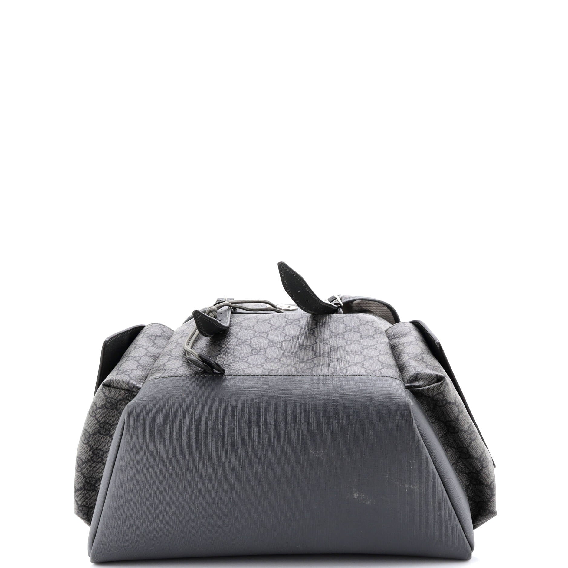 Double Pocket Buckle Backpack Printed GG Coated Canvas Large