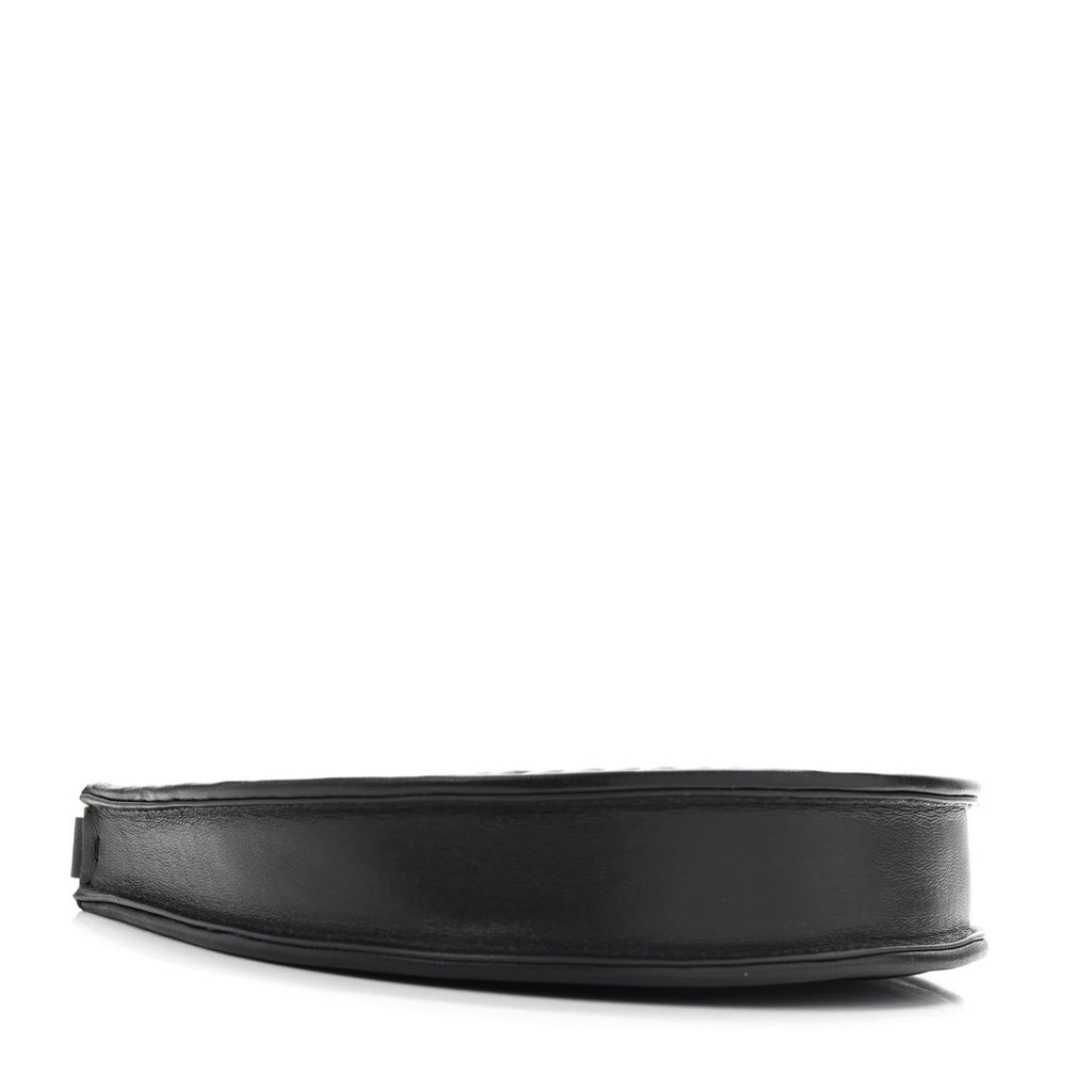 Lambskin Mini Vlogo Hobo Bag Black