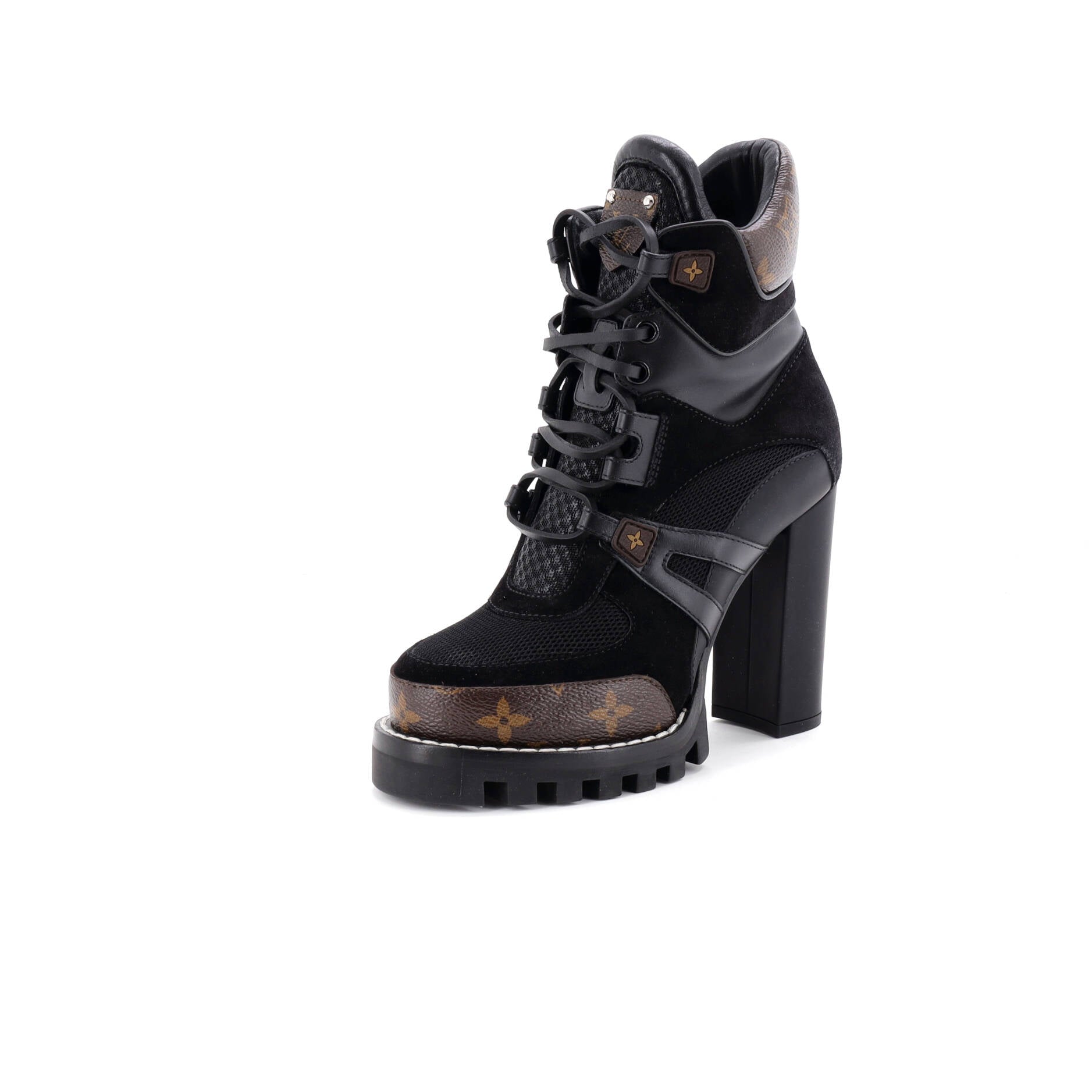 Women's Star Trail Ankle Boots Monogram Canvas and Leather with Suede