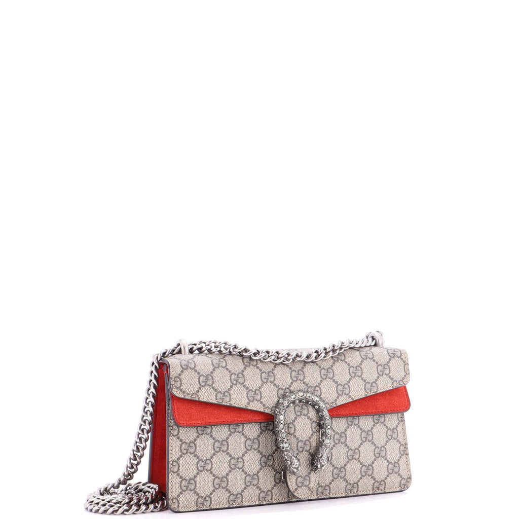 Dionysus Bag GG Coated Canvas with Crystal Embellished Metal Small