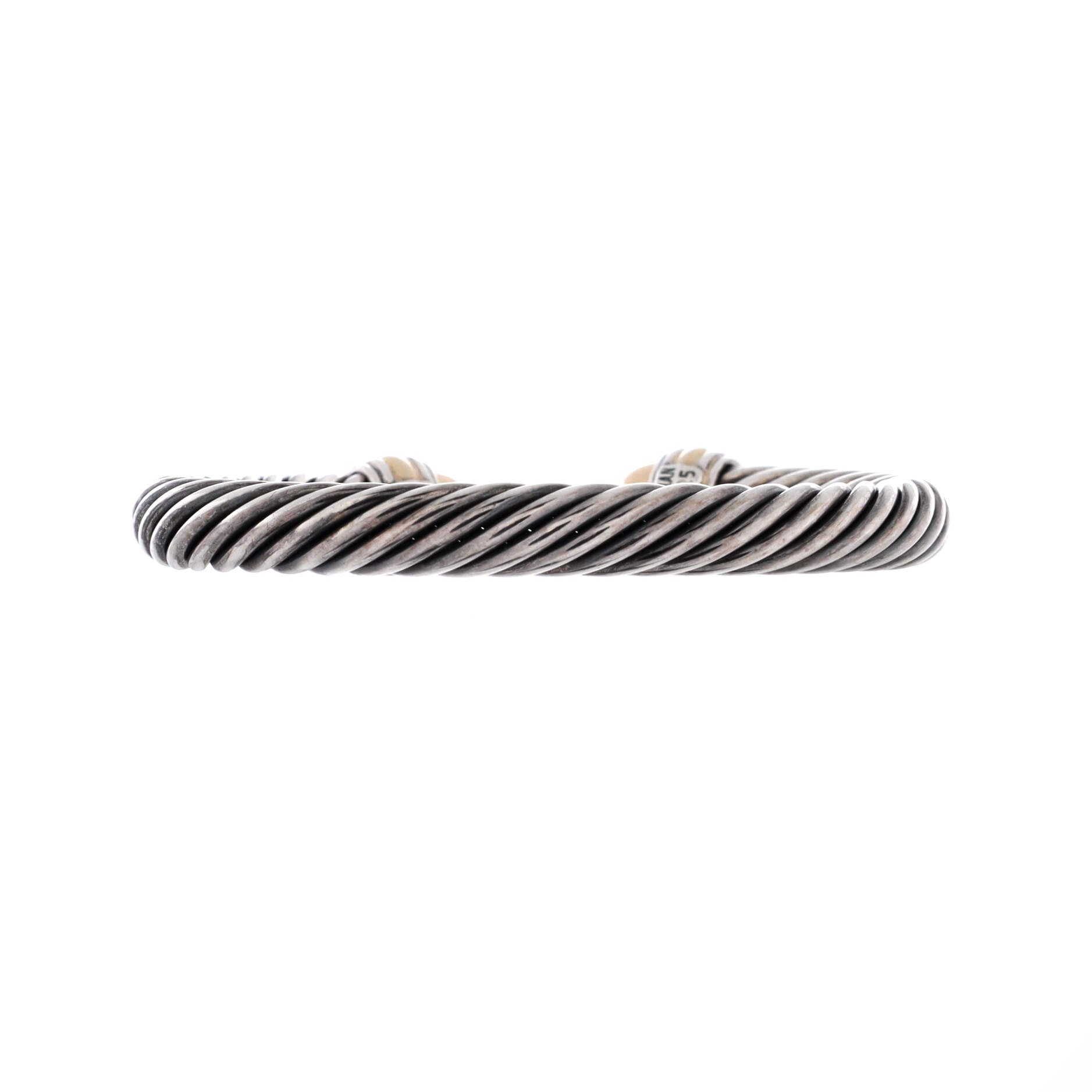 Cable Classic Bracelet Sterling Silver with 14K Yellow Gold 7mm