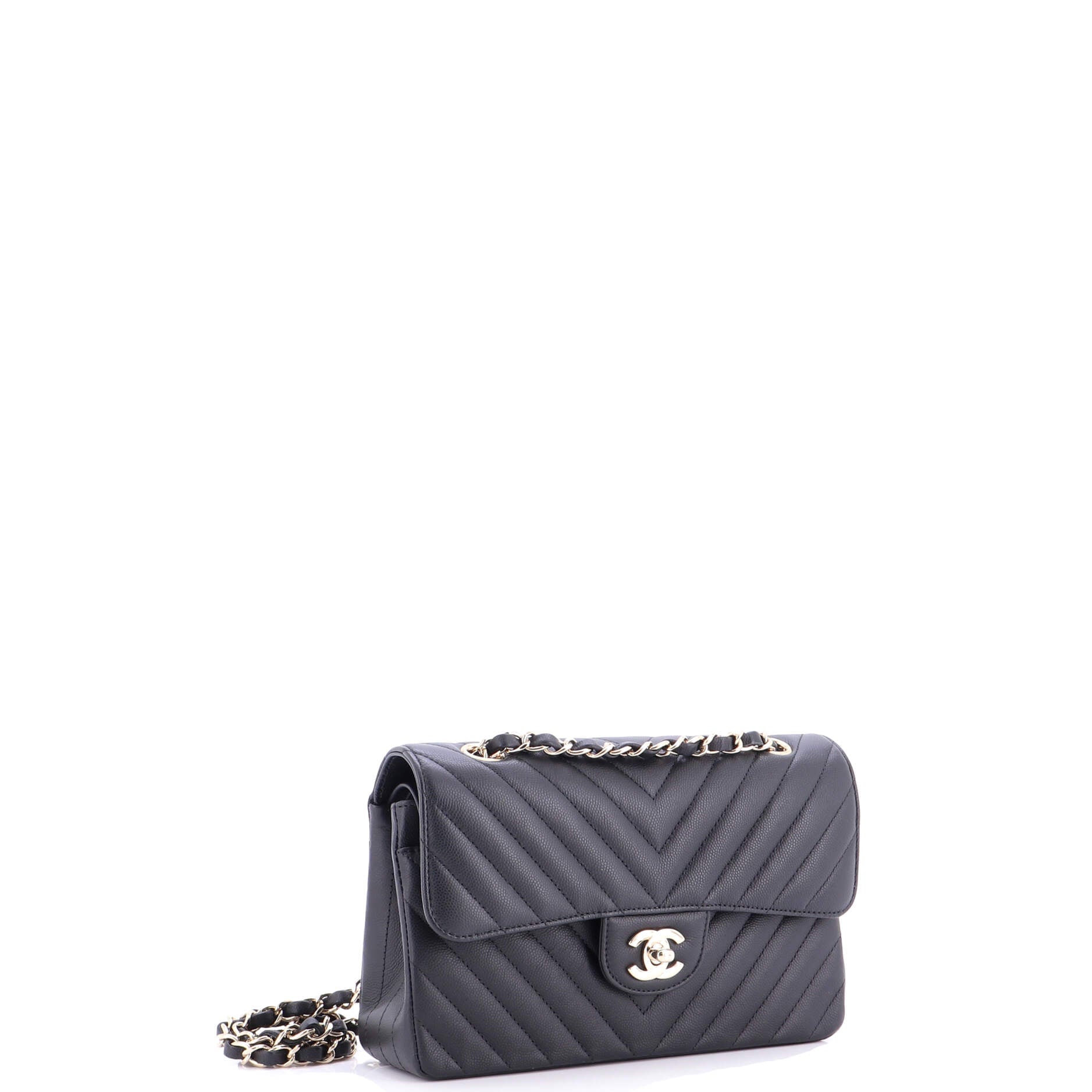 Classic Single Flap Bag Chevron Caviar Mini