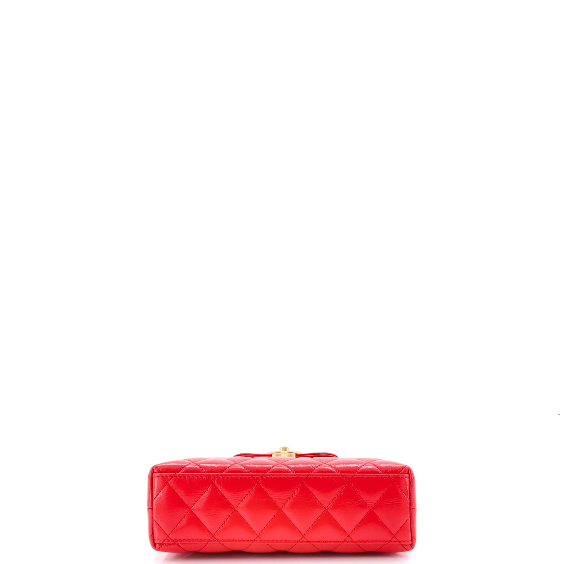 Kelly Top Handle Shopping Bag Quilted Shiny Aged Calfskin Mini
