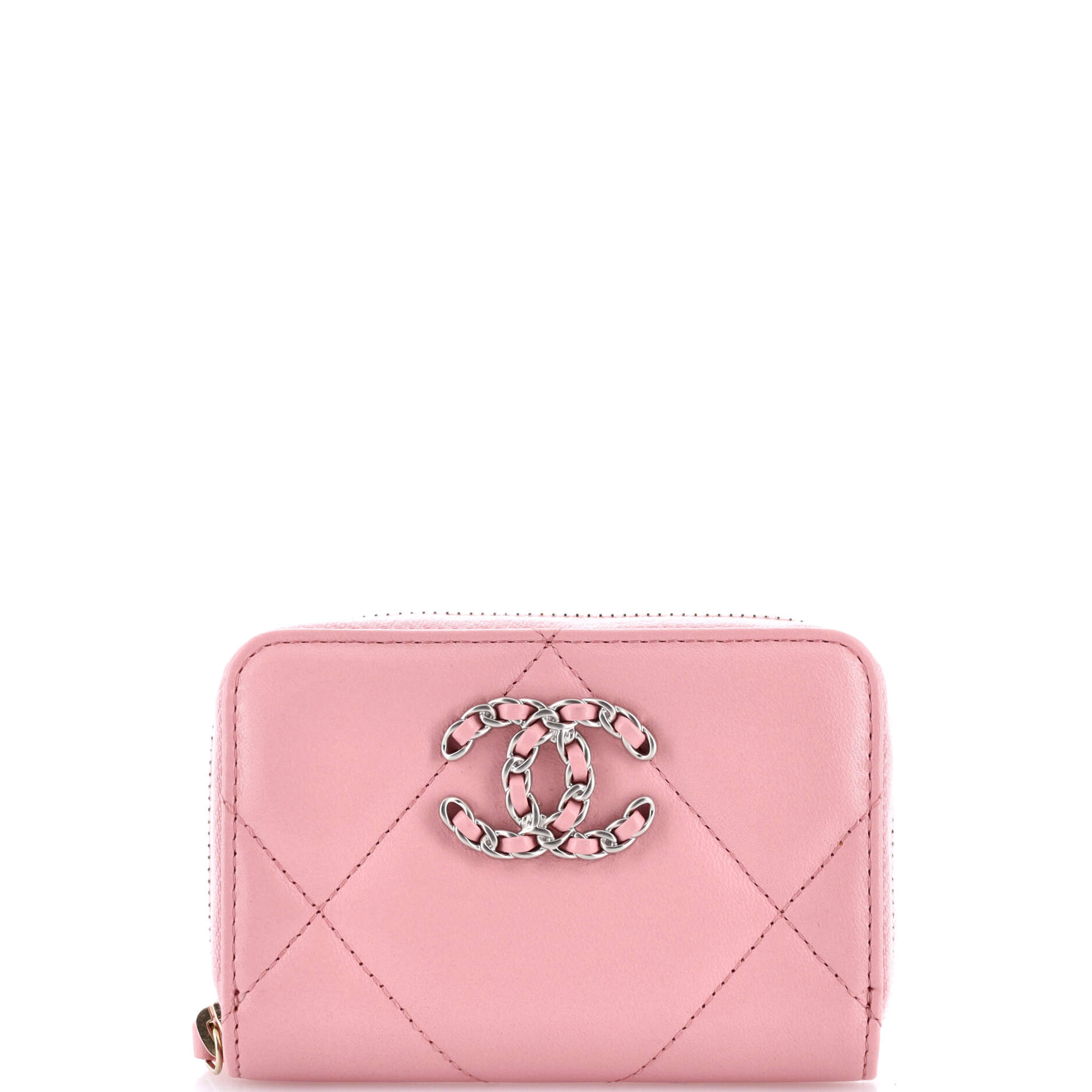 19 Zip Coin Purse Quilted Leather