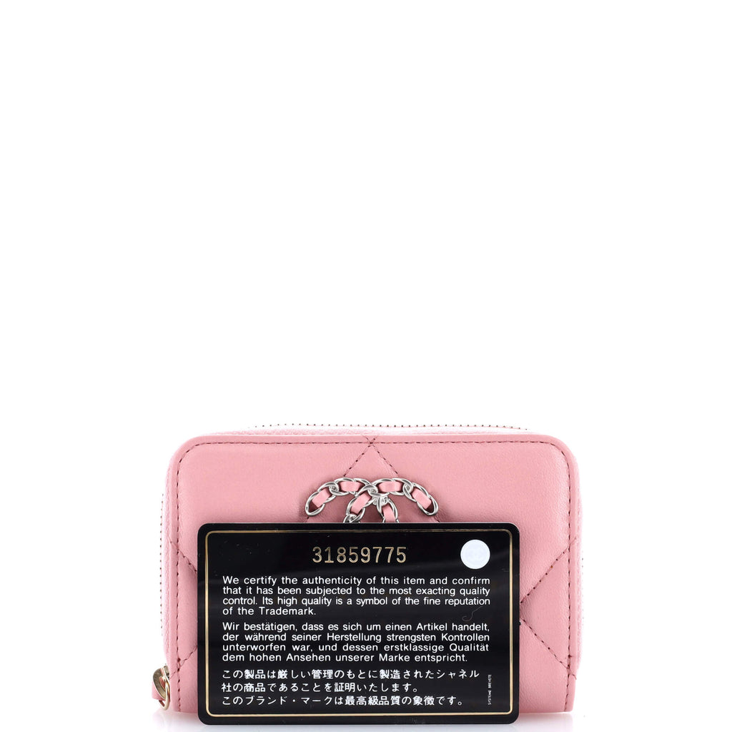 19 Zip Coin Purse Quilted Leather