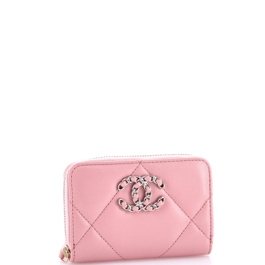 19 Zip Coin Purse Quilted Leather