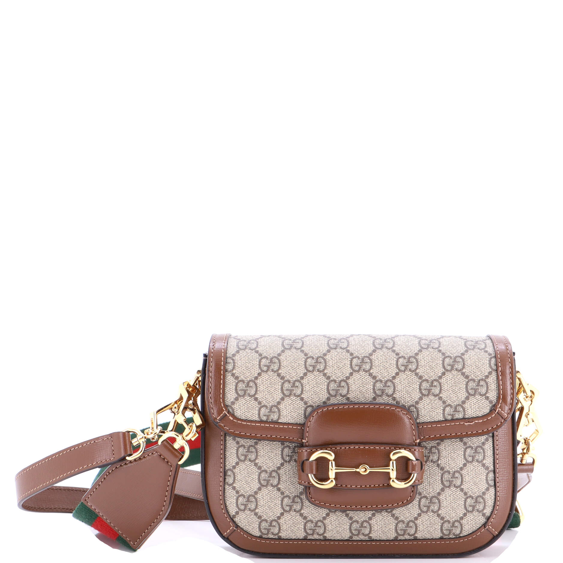 Horsebit 1955 Shoulder Bag GG Coated Canvas with Leather Mini