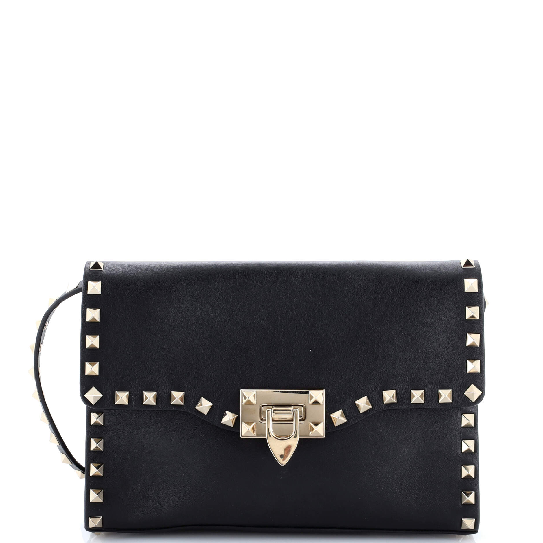 Rockstud Flip Lock Flap Bag Leather Medium