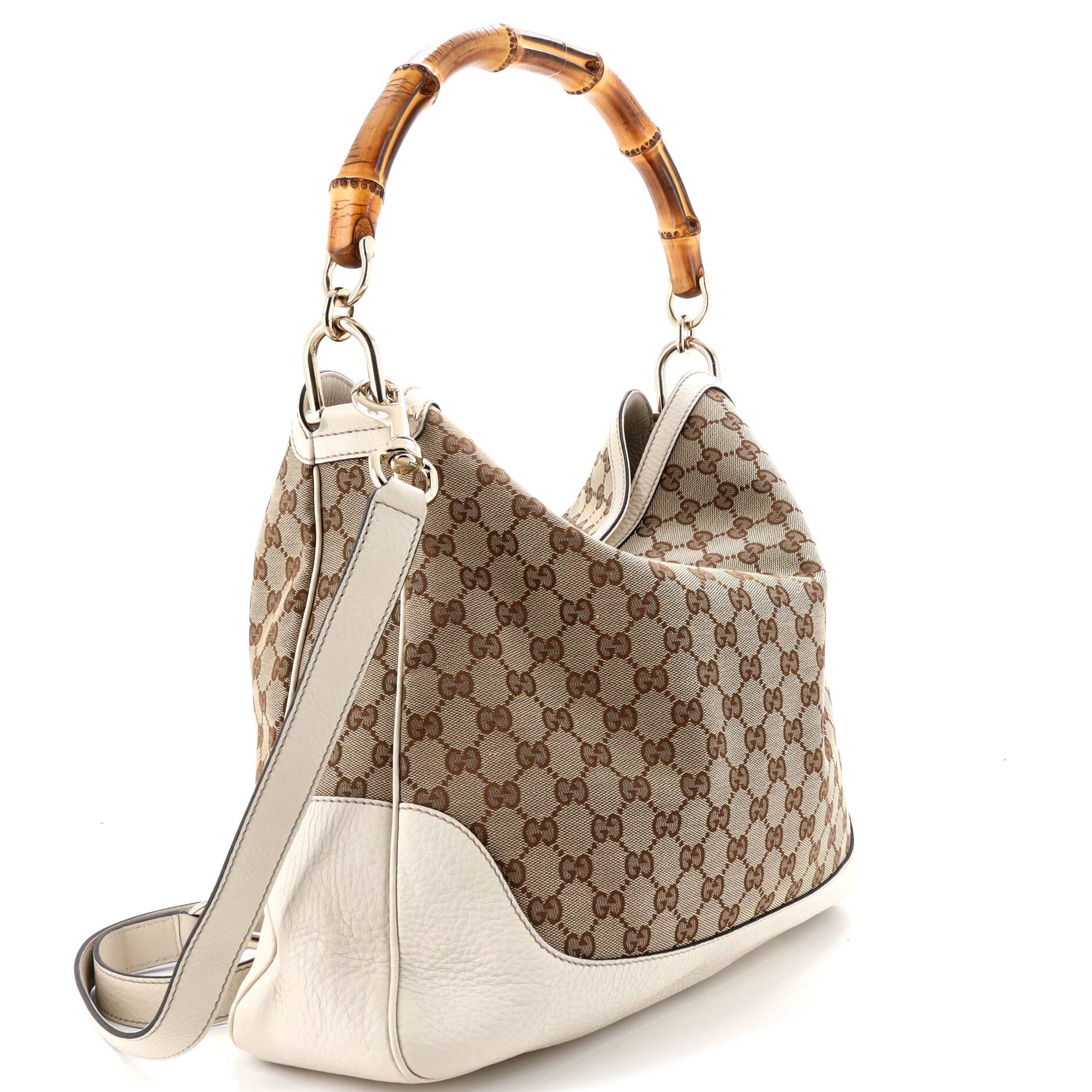 Diana Bamboo Shoulder Bag GG Canvas Medium