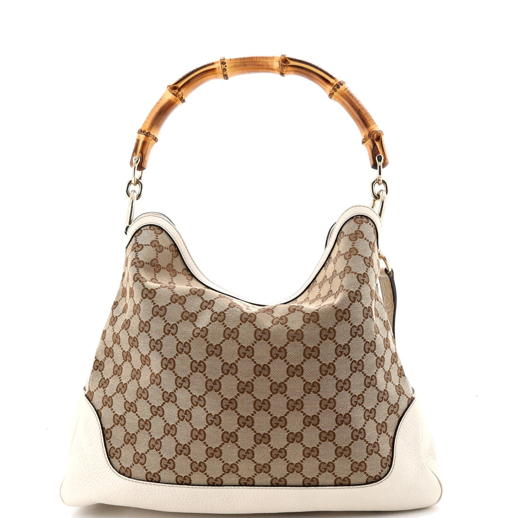 Diana Bamboo Shoulder Bag GG Canvas Medium