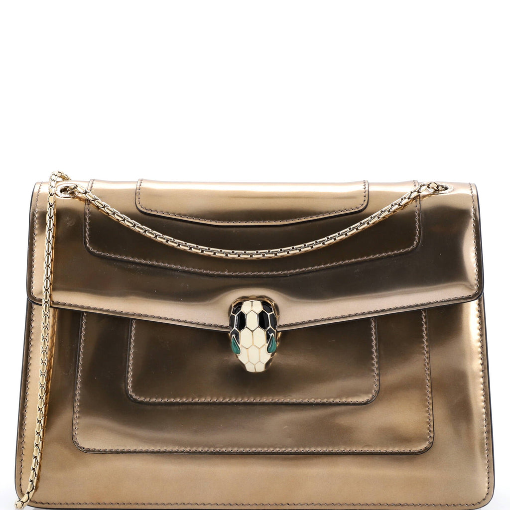 Serpenti Forever Shoulder Bag Metallic Leather Medium
