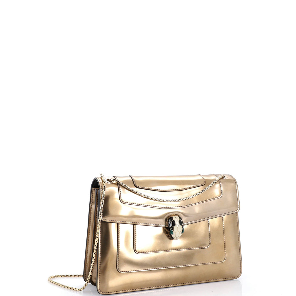 Serpenti Forever Shoulder Bag Metallic Leather Medium