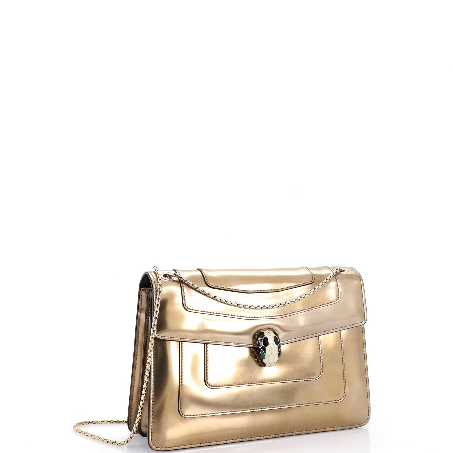 Serpenti Forever Shoulder Bag Metallic Leather Medium