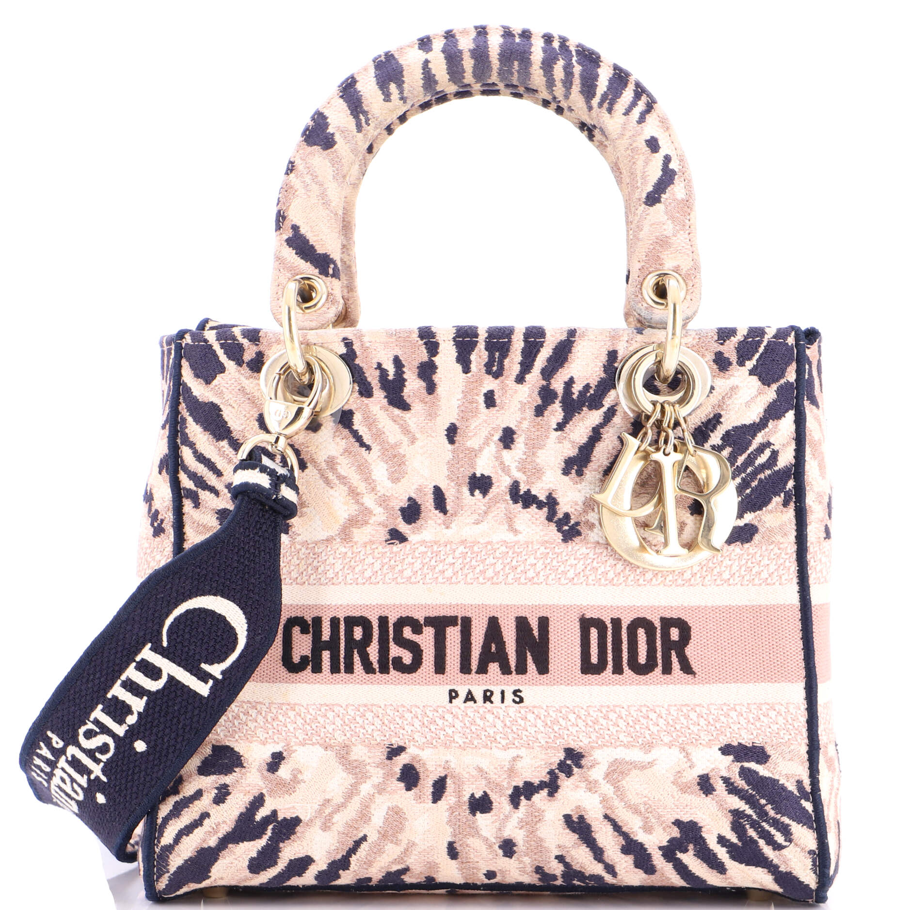 Lady D-Lite Bag Embroidered Canvas Medium