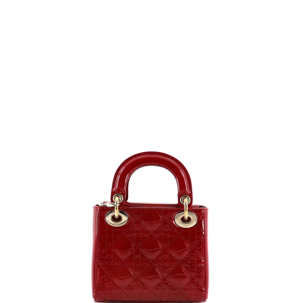 Lady Dior Chain Bag Cannage Quilt Patent Mini