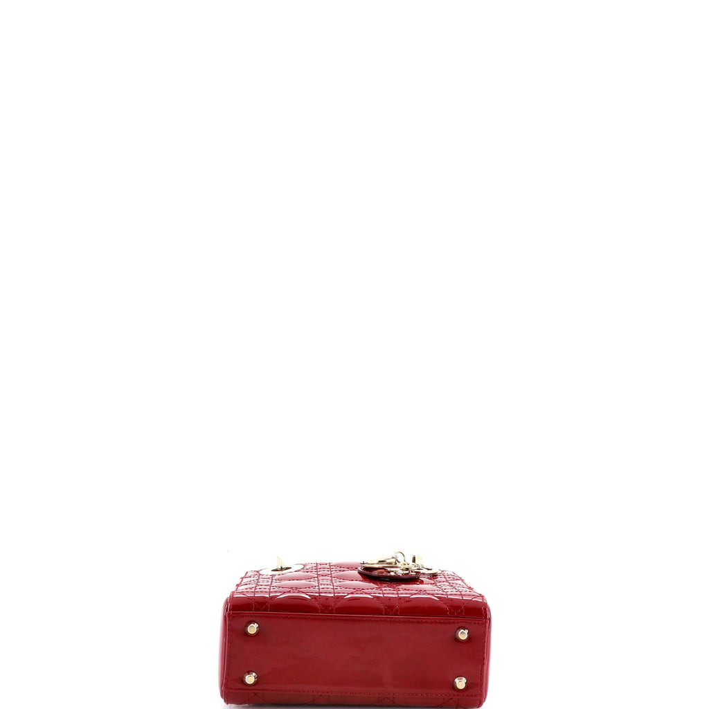 Lady Dior Chain Bag Cannage Quilt Patent Mini
