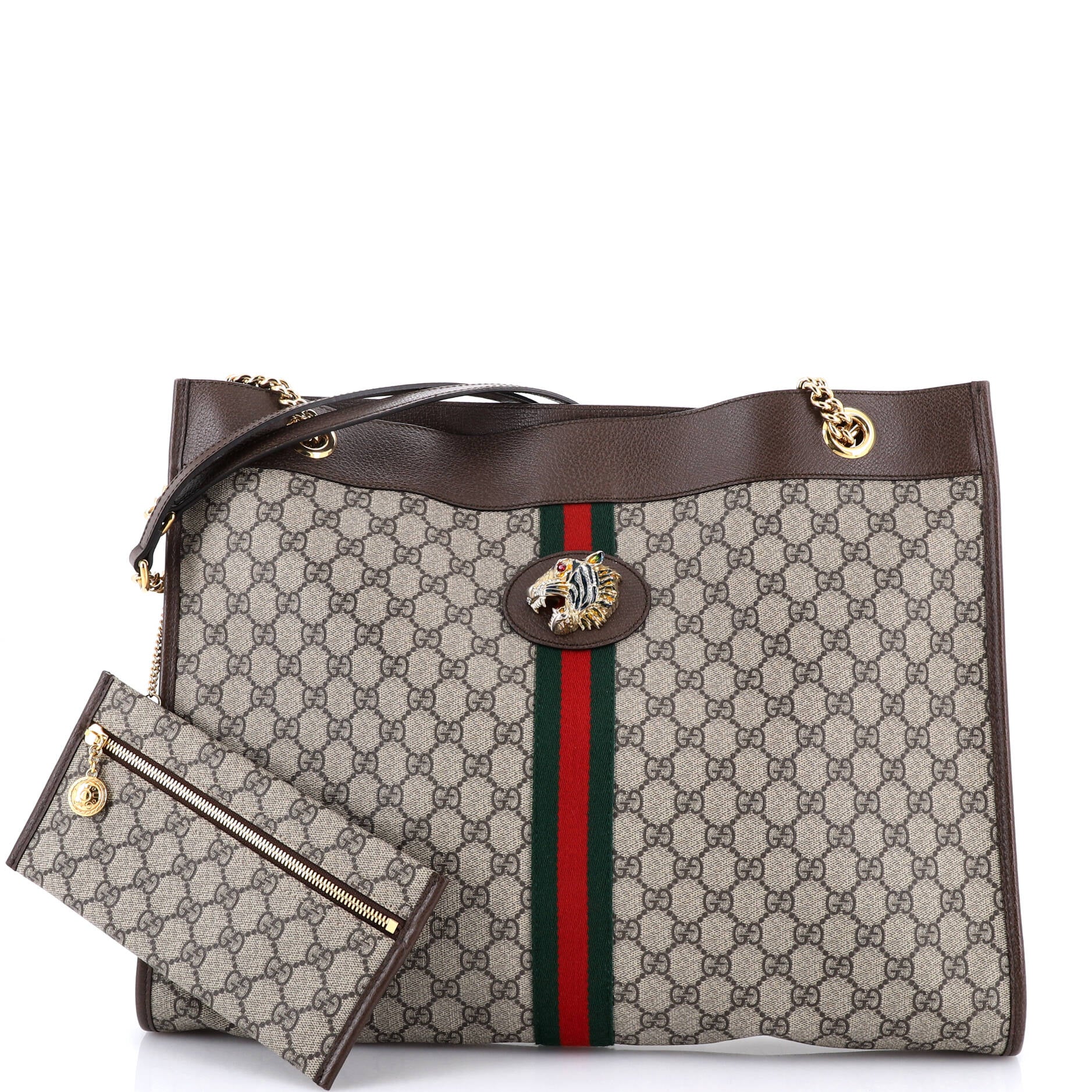 Rajah Chain Tote GG Coated Canvas Large