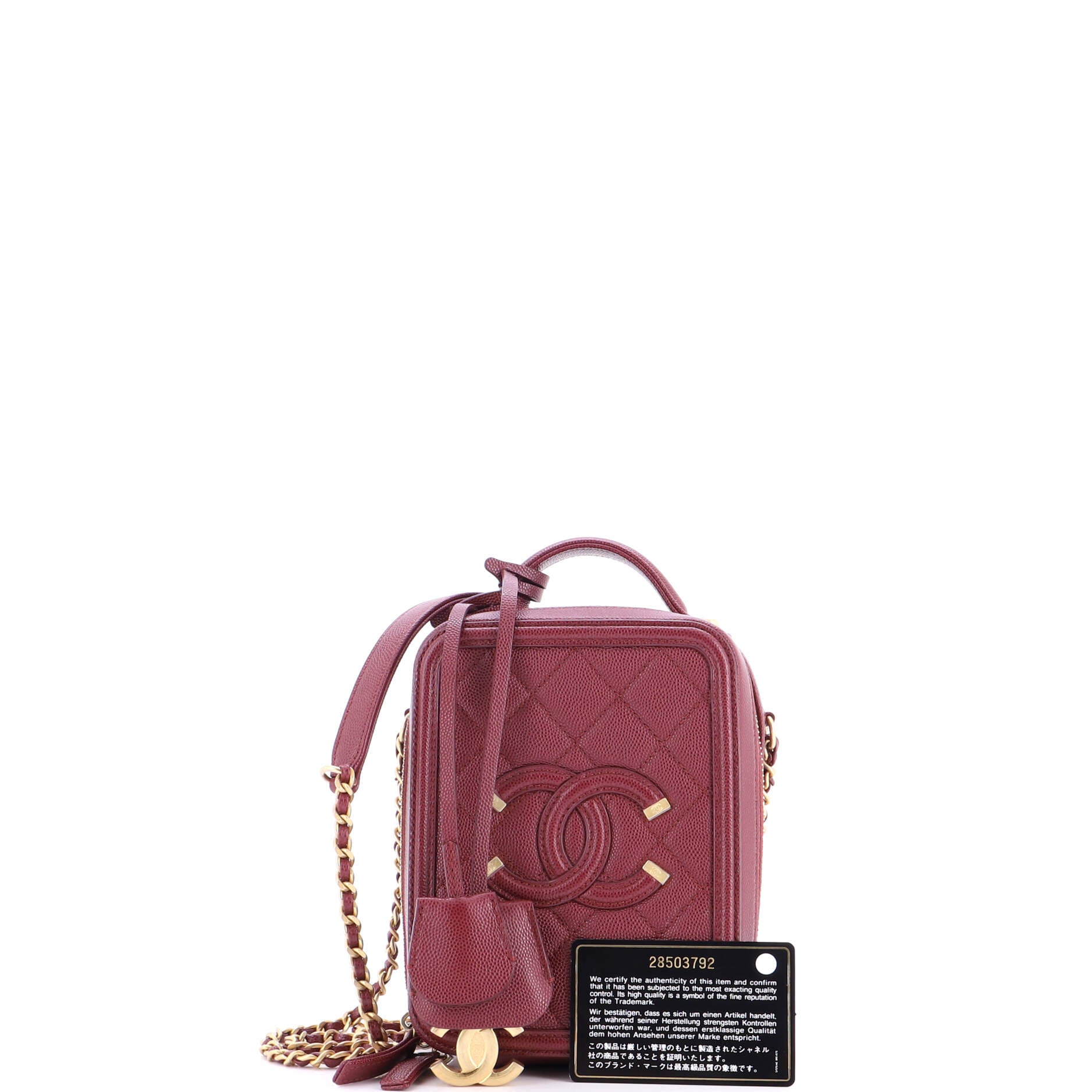 Filigree Vertical Vanity Case Quilted Caviar