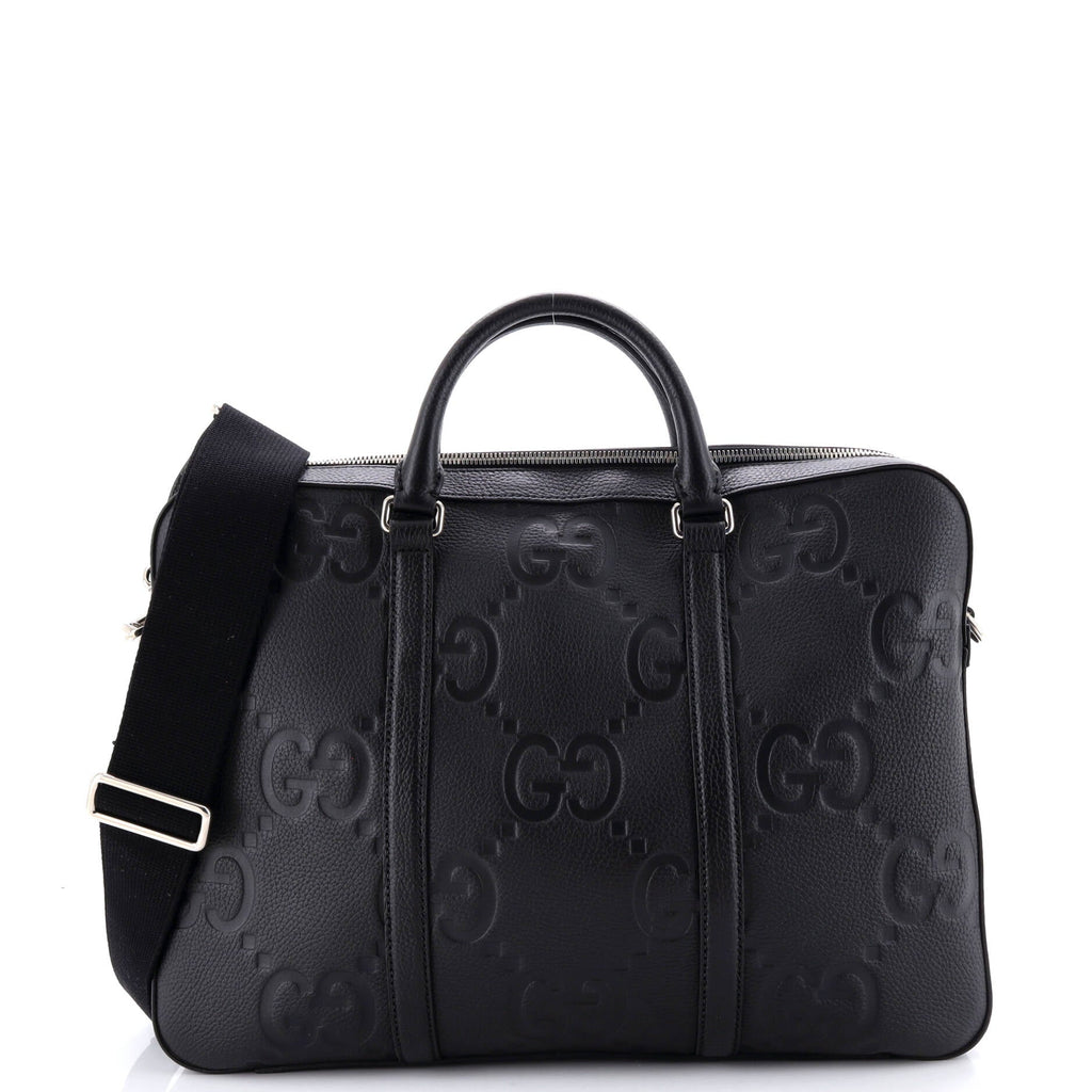 Convertible Briefcase Jumbo GG Embossed Leather
