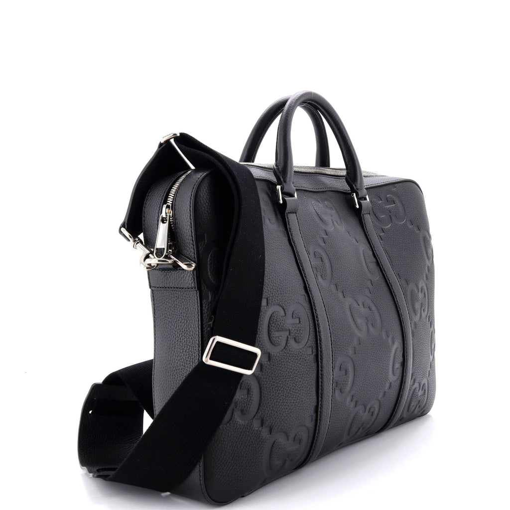 Convertible Briefcase Jumbo GG Embossed Leather