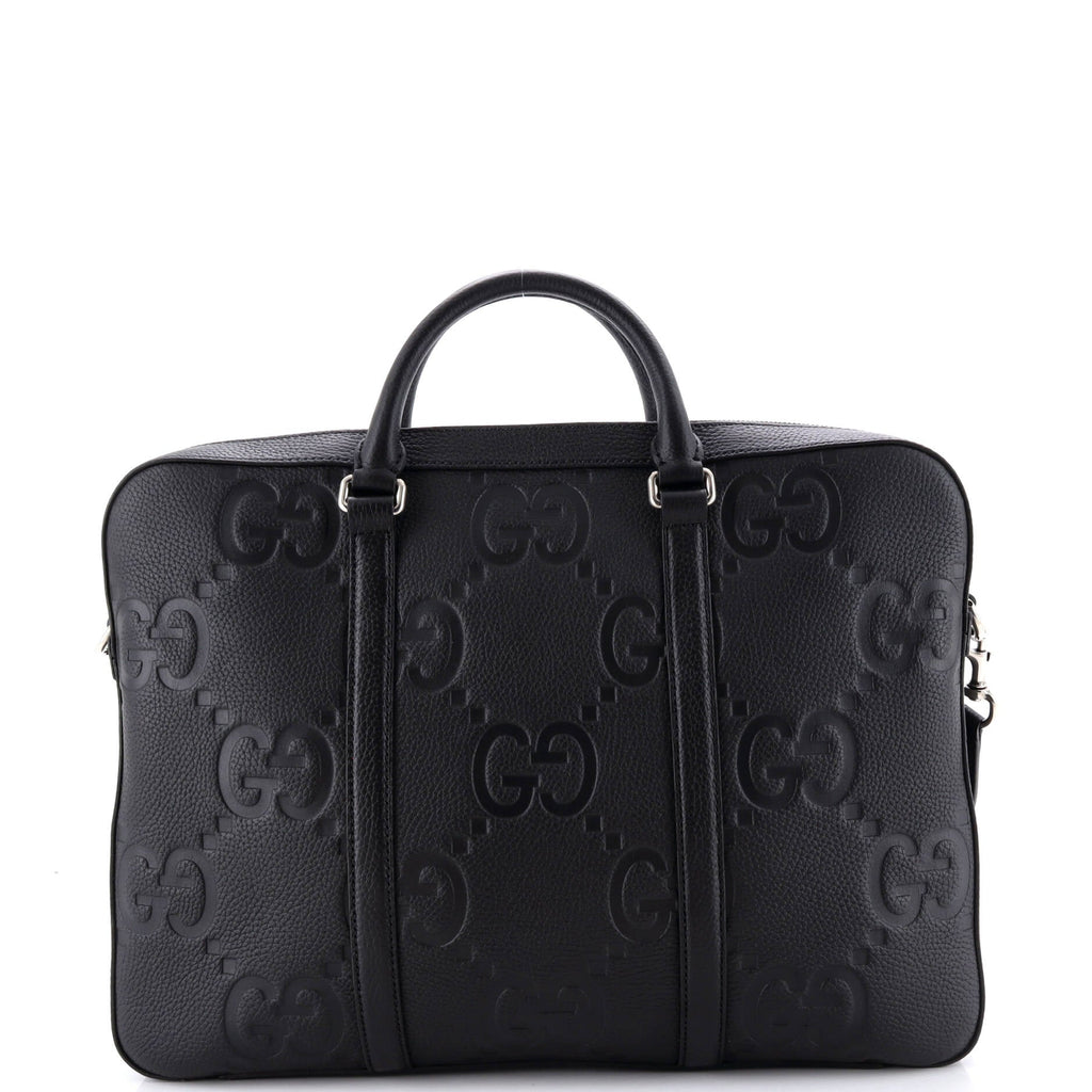 Convertible Briefcase Jumbo GG Embossed Leather