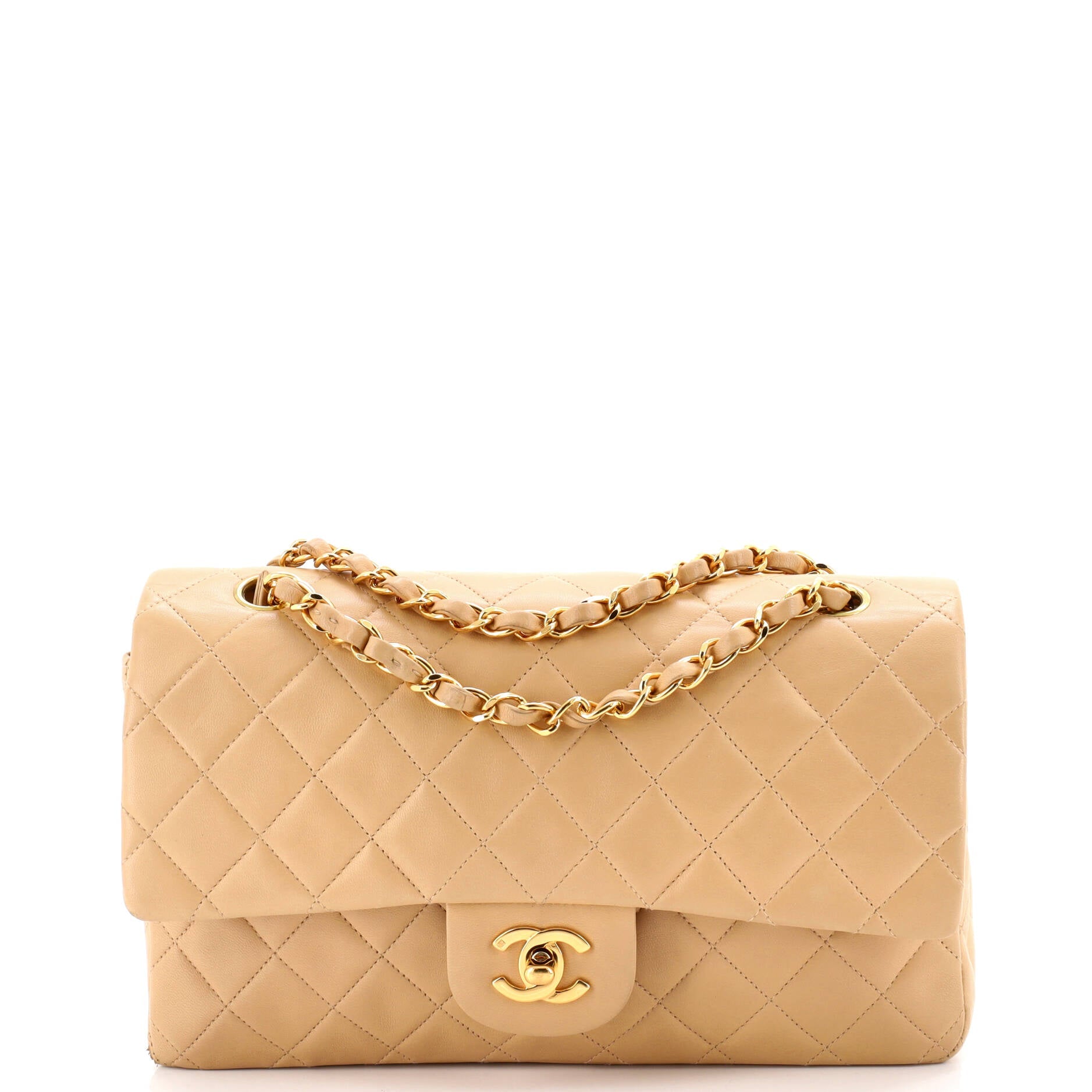 Vintage Classic Double Flap Bag Quilted Lambskin Medium