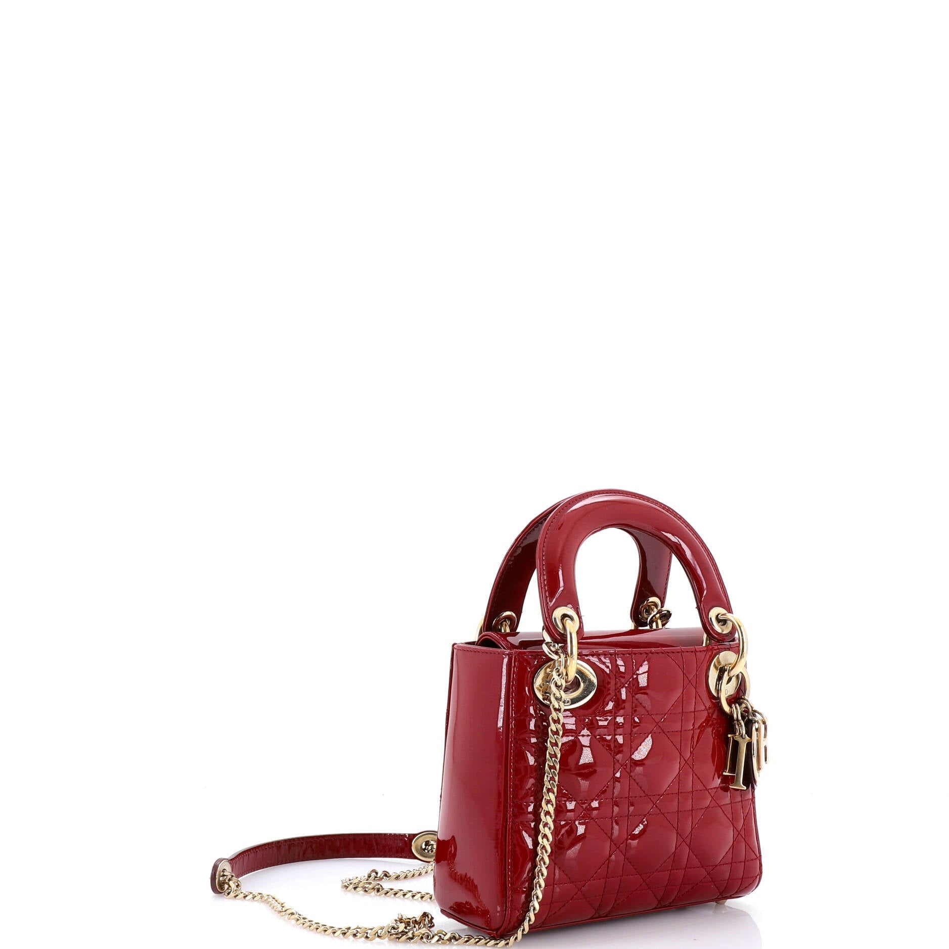 Lady Dior Bag Cannage Quilt Patent Mini