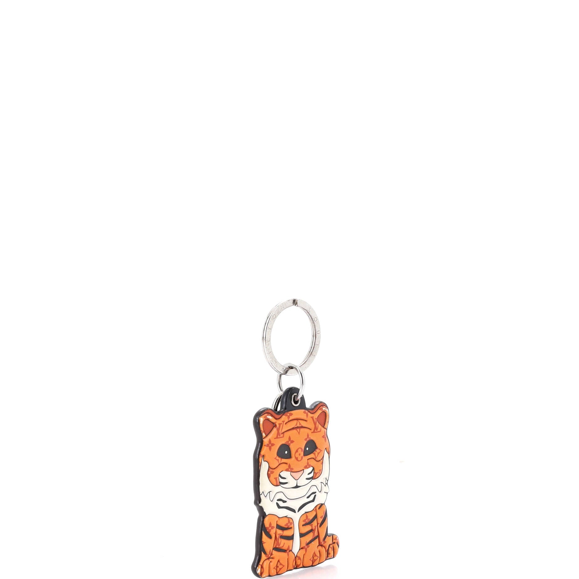 Precious Tiger Bag Charm and Key Holder Printed Leather