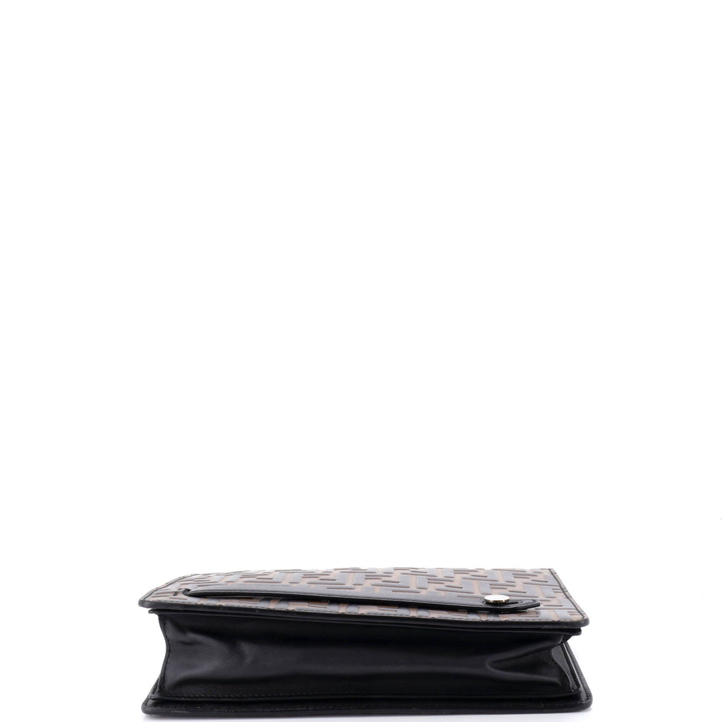 Handle Clutch Zucca Embossed Leather Medium