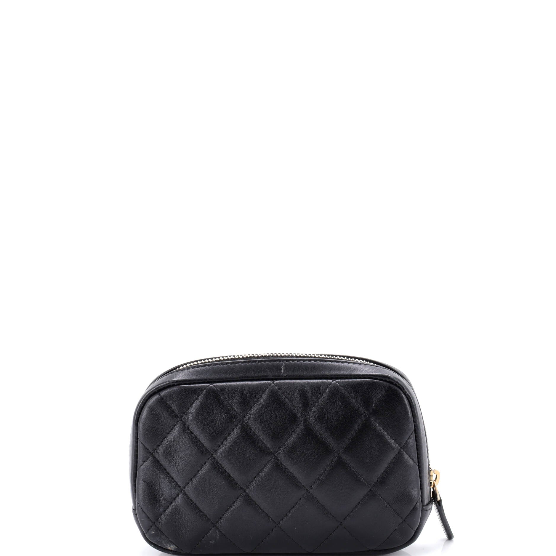 Curvy Cosmetic Pouch Quilted Lambskin Small