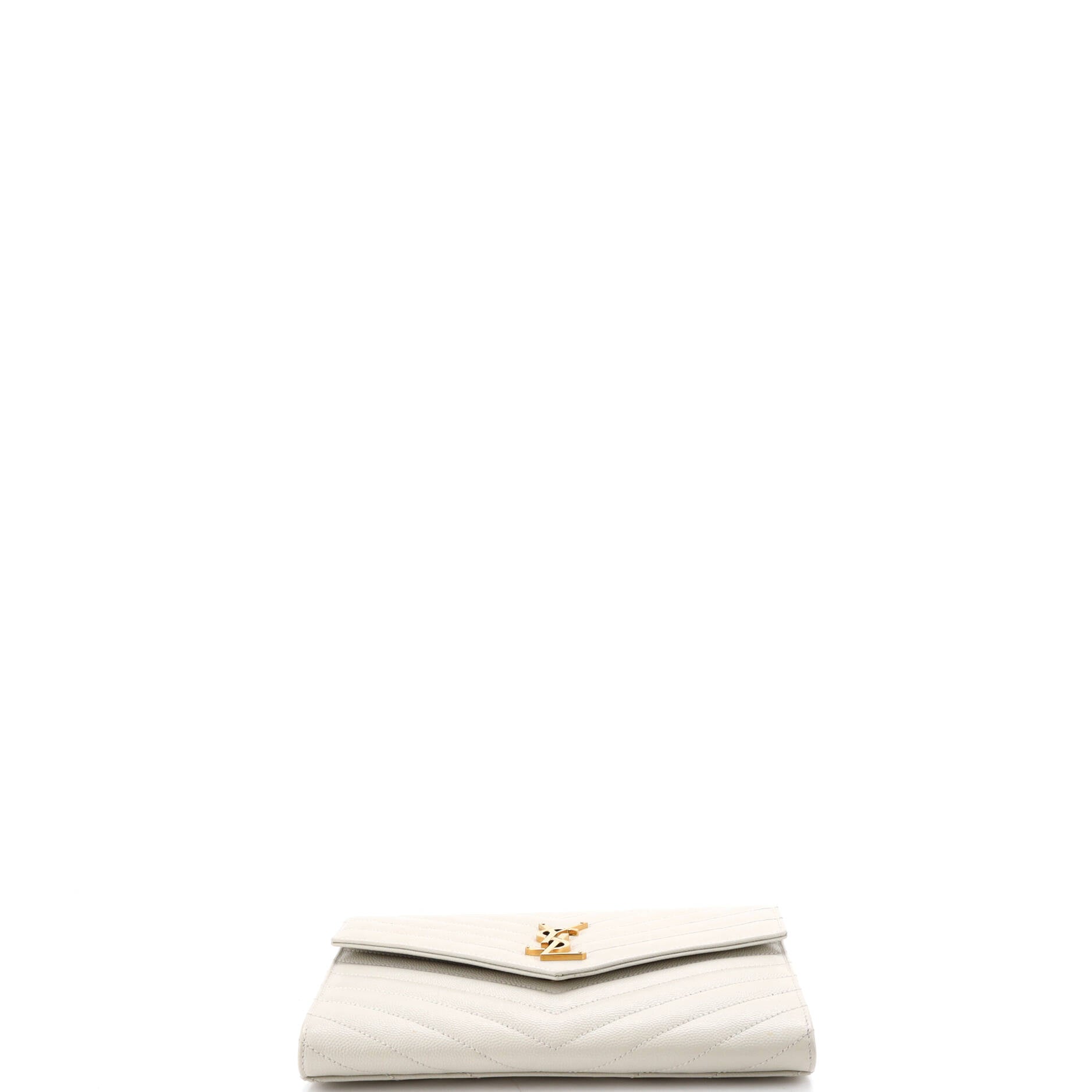 Classic Monogram Envelope Wristlet Clutch Matelasse Chevron Leather