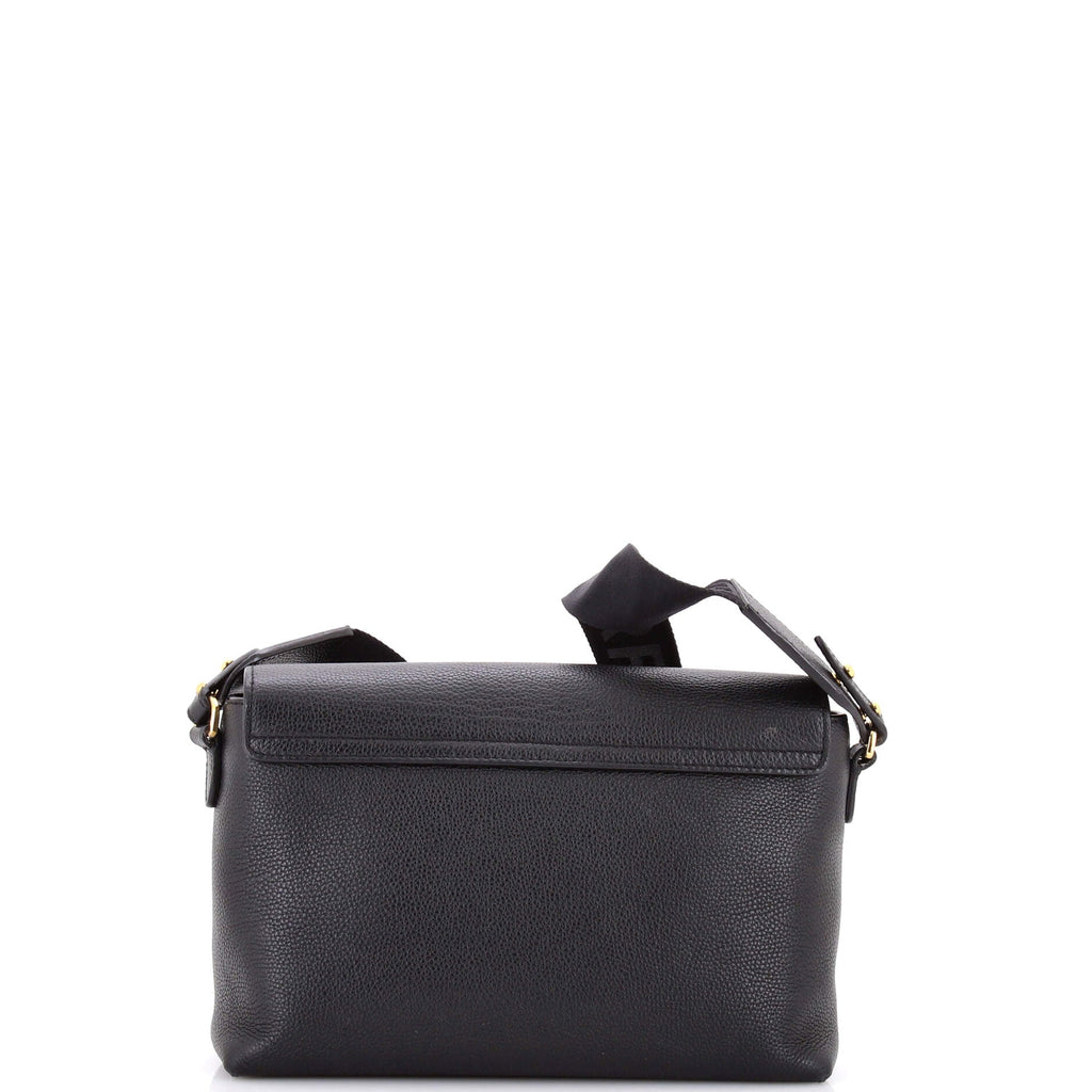 Note Crossbody Bag Leather with Vintage Check Canvas Medium