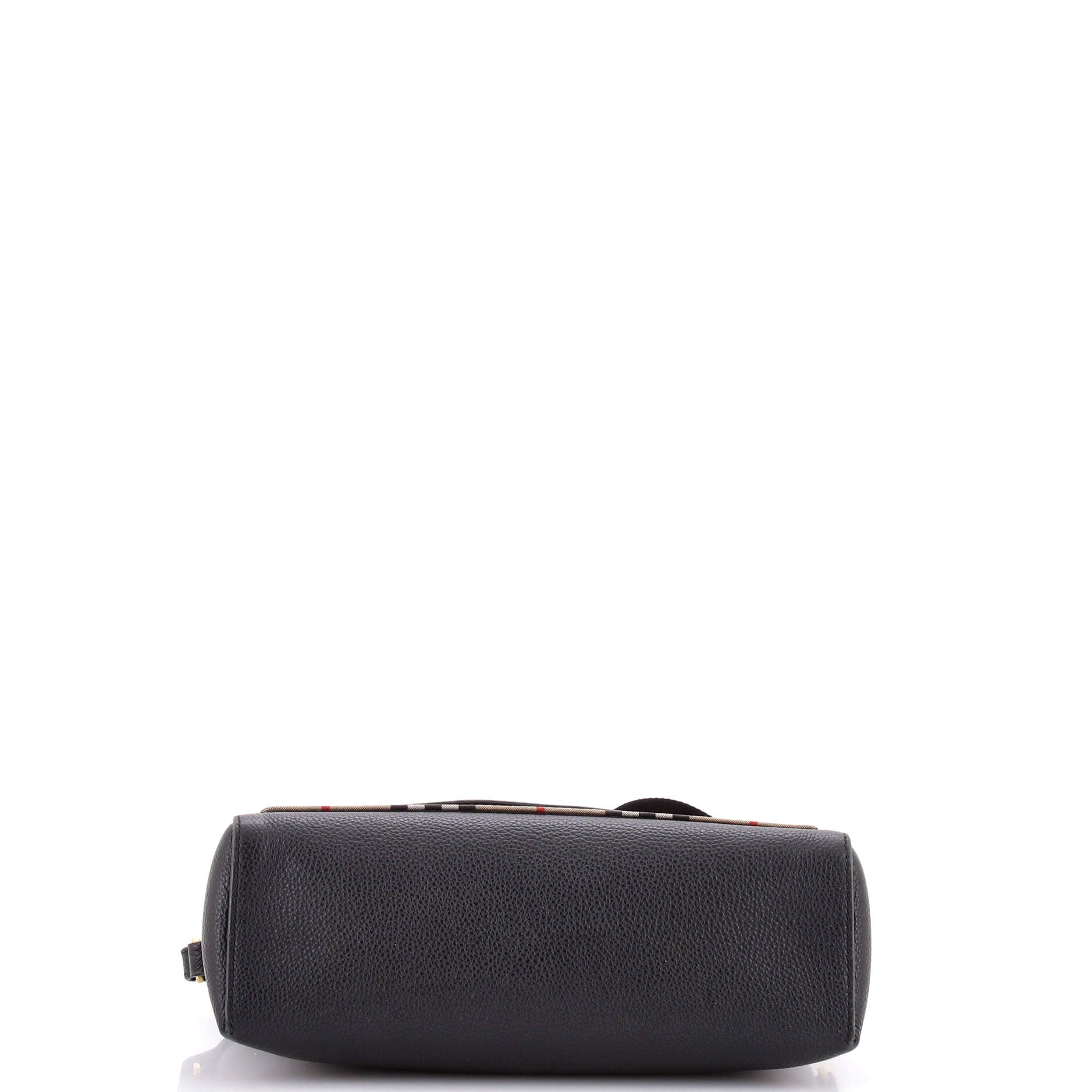 Note Crossbody Bag Leather with Vintage Check Canvas Medium