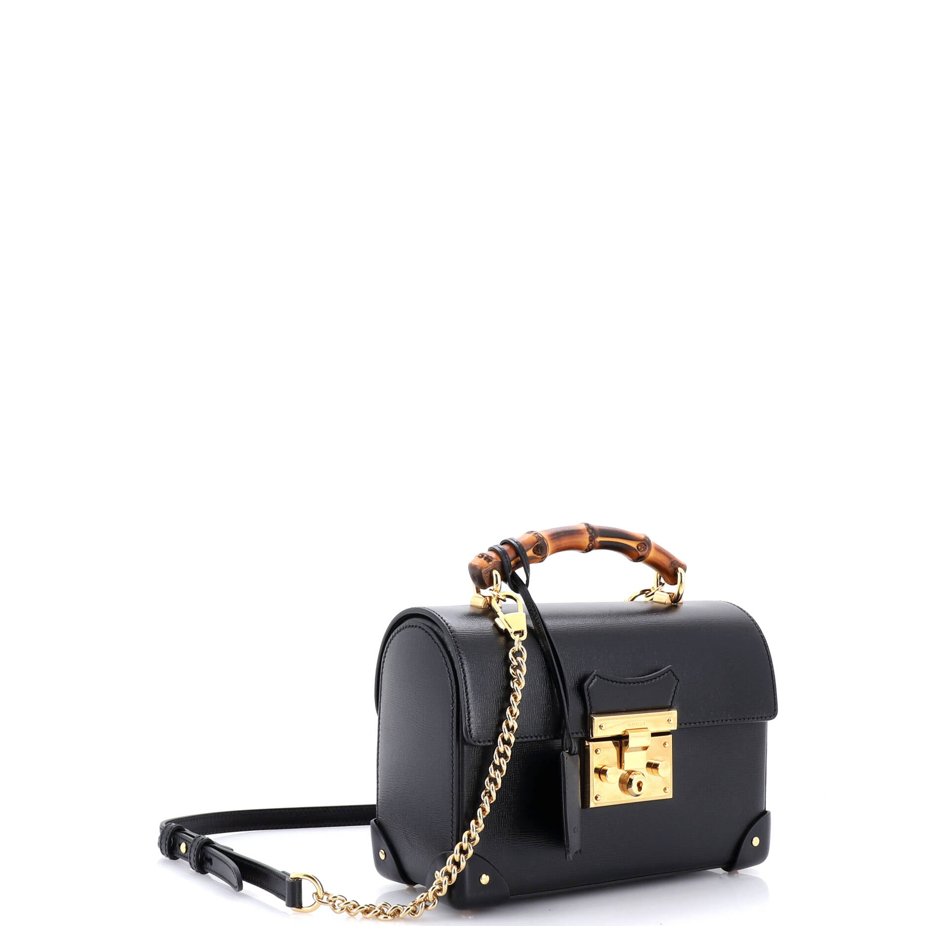 Padlock Bamboo Shoulder Bag Leather Small