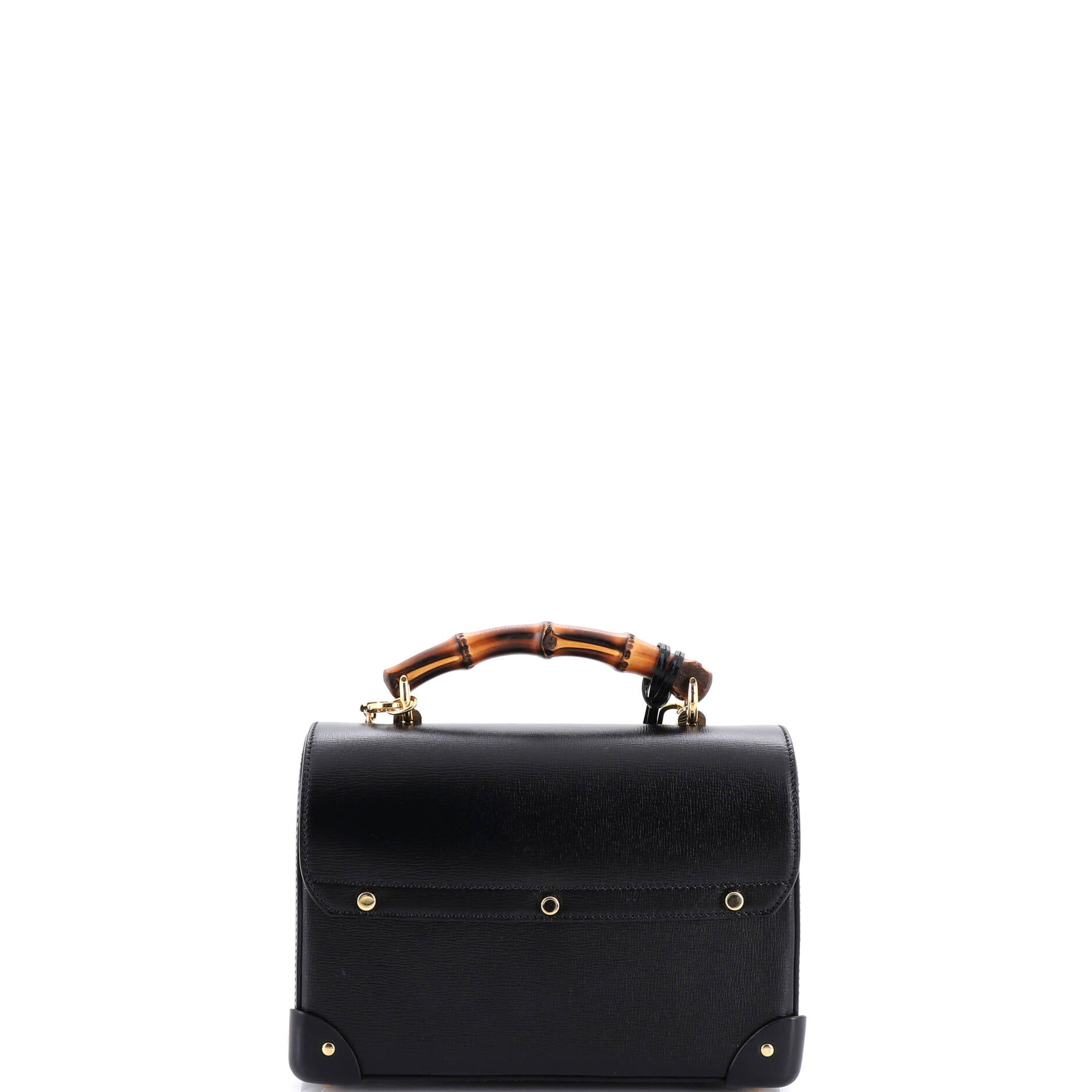 Padlock Bamboo Shoulder Bag Leather Small