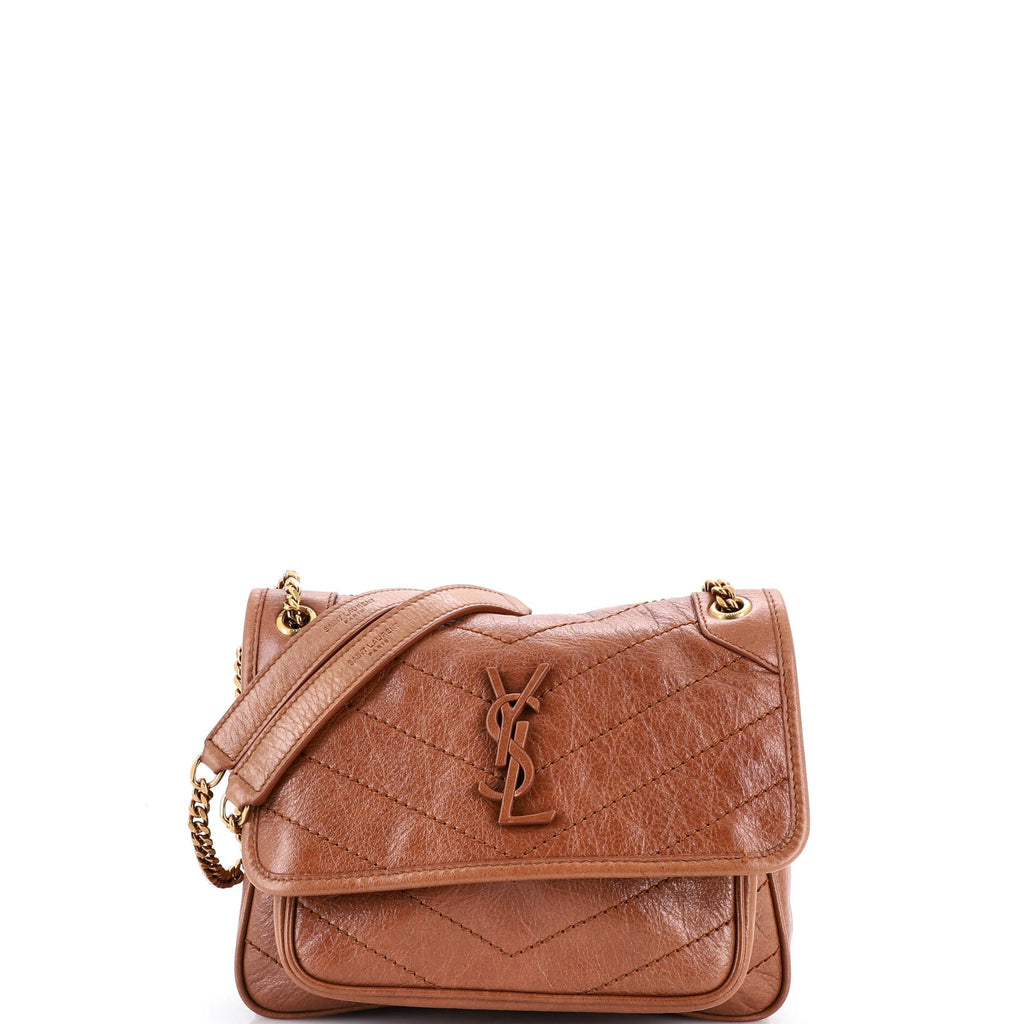 Niki Chain Flap Bag Matelasse Chevron Leather Baby