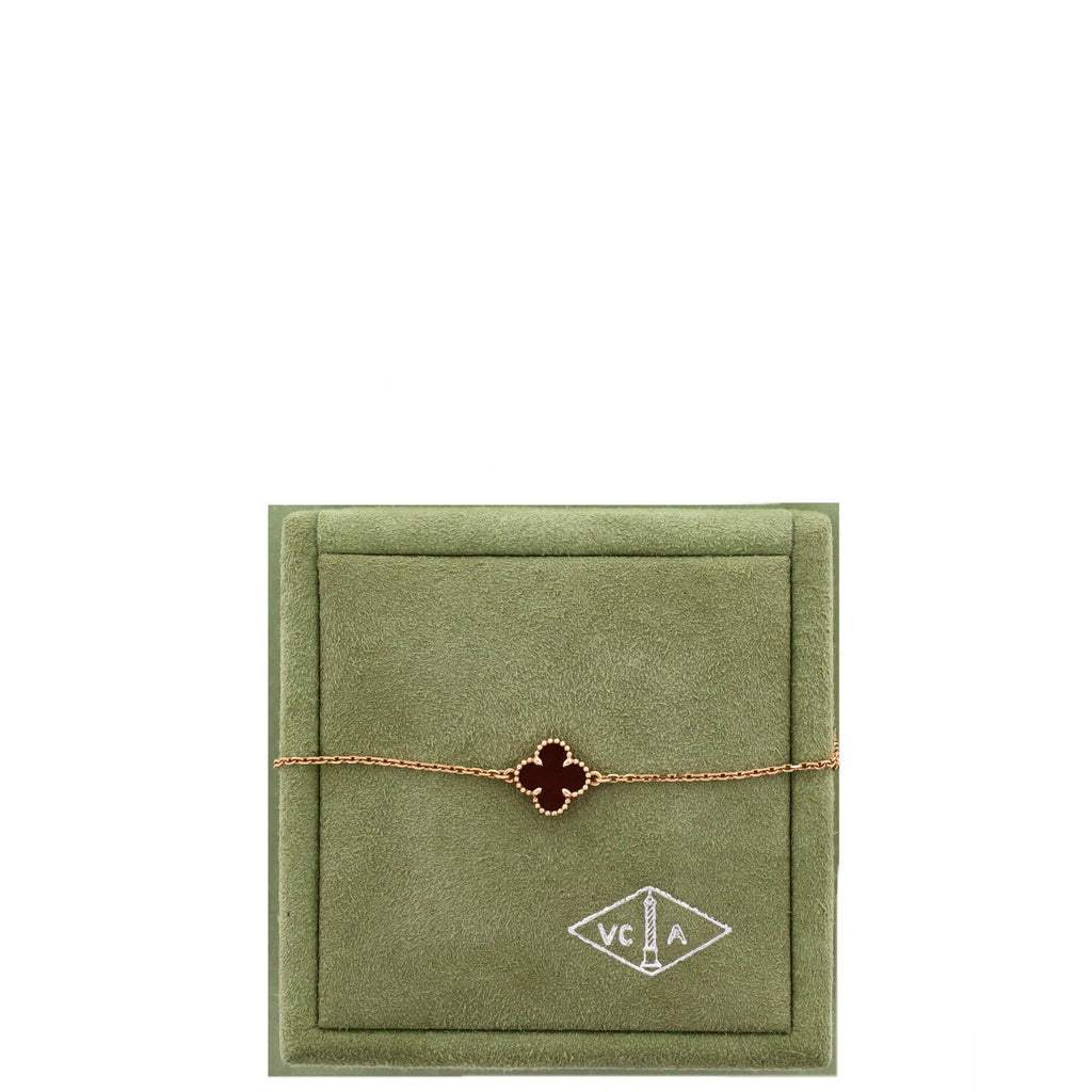 Sweet Alhambra Bracelet 18K Rose Gold and Carnelian