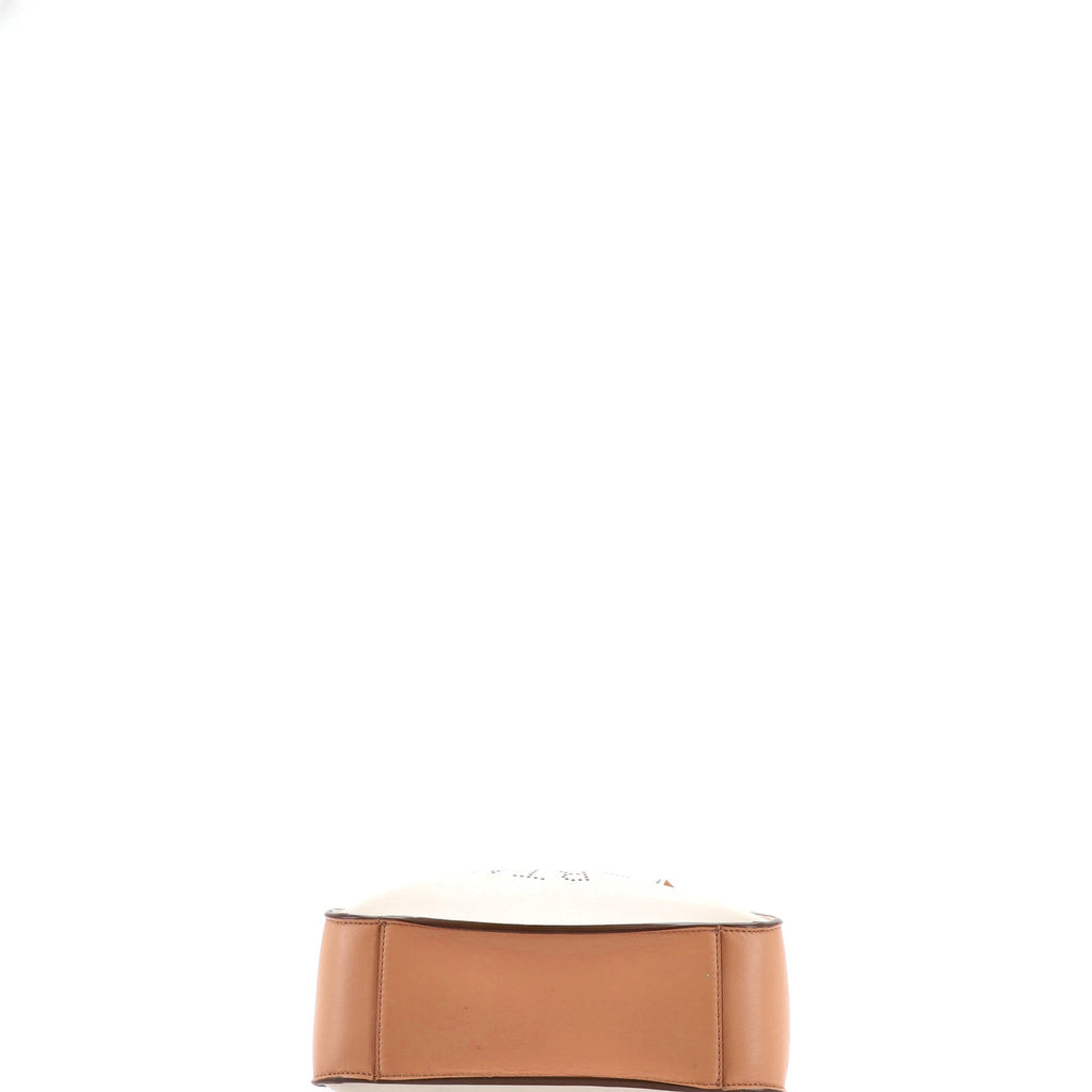 Logo Crossbody Bag Perforated Faux Leather Mini