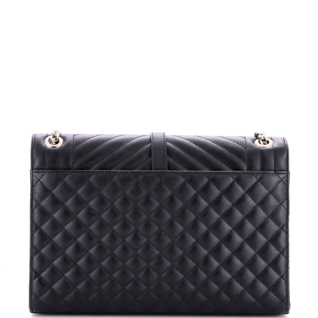 Classic Monogram Envelope Satchel Mixed Matelasse Leather Large