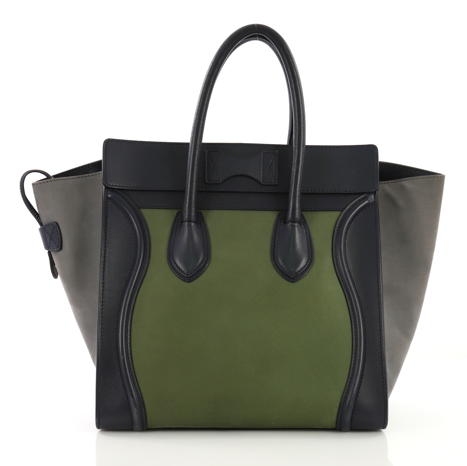 Tricolor Luggage Handbag Leather Mini