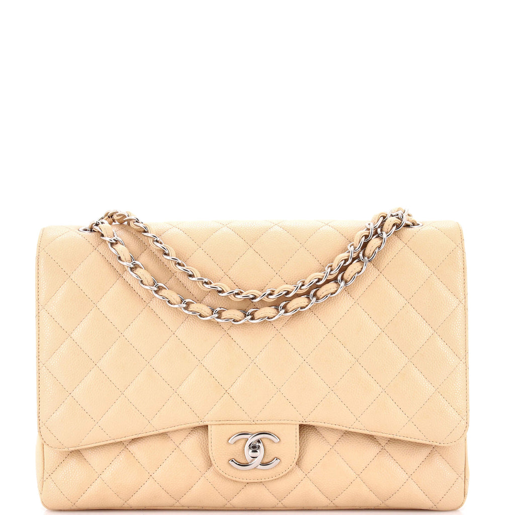 Classic Double Flap Bag Quilted Caviar Maxi