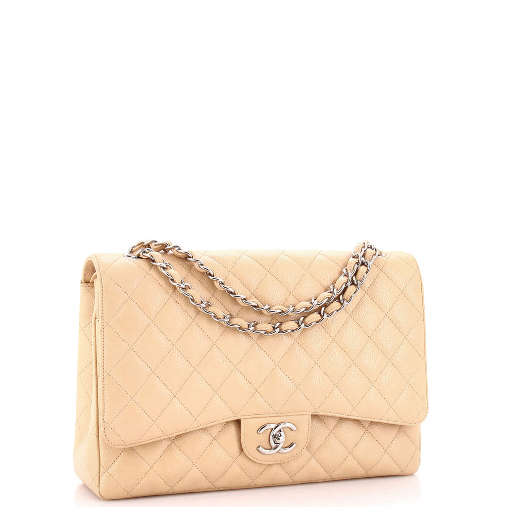 Classic Double Flap Bag Quilted Caviar Maxi
