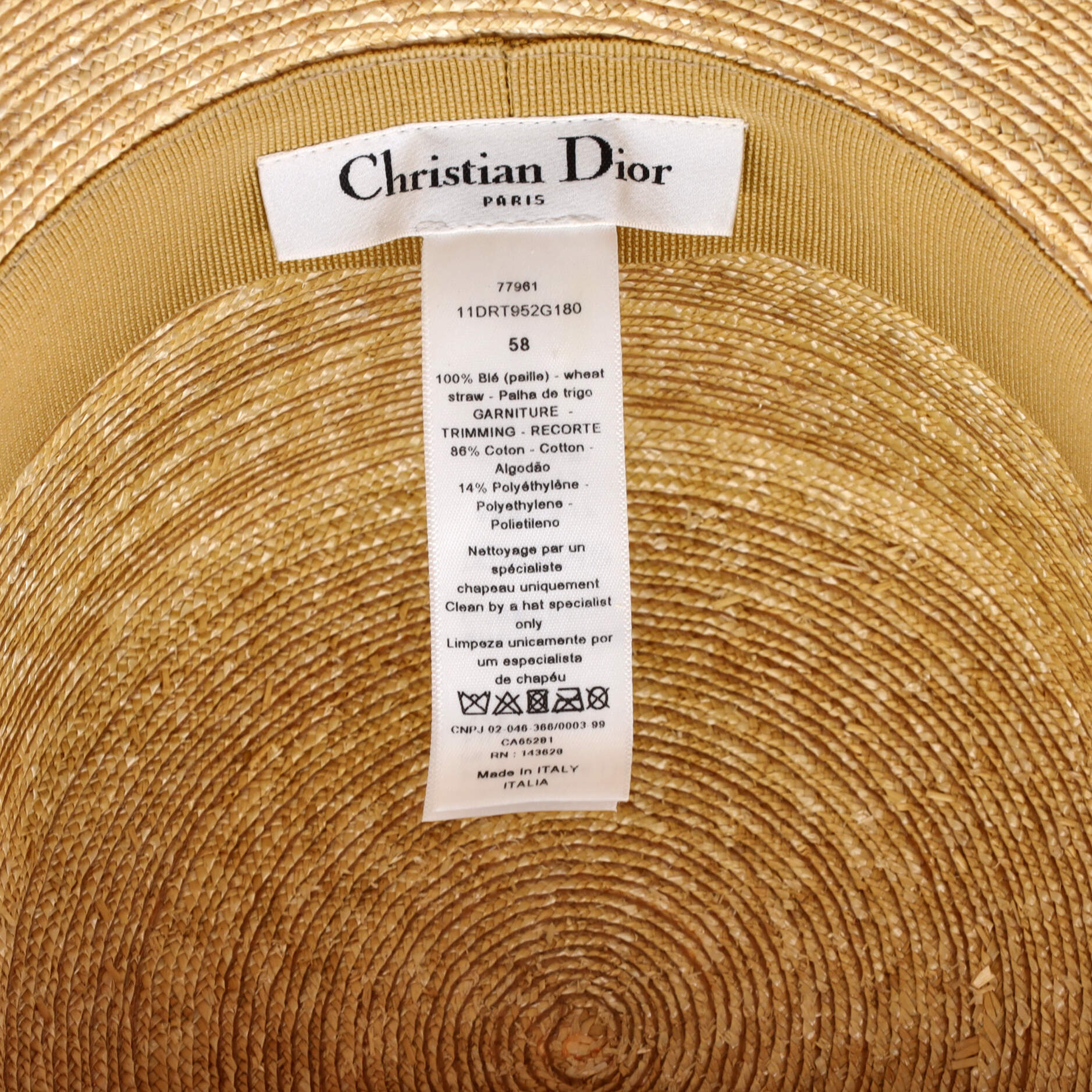 Dioresort Brim Hat Straw