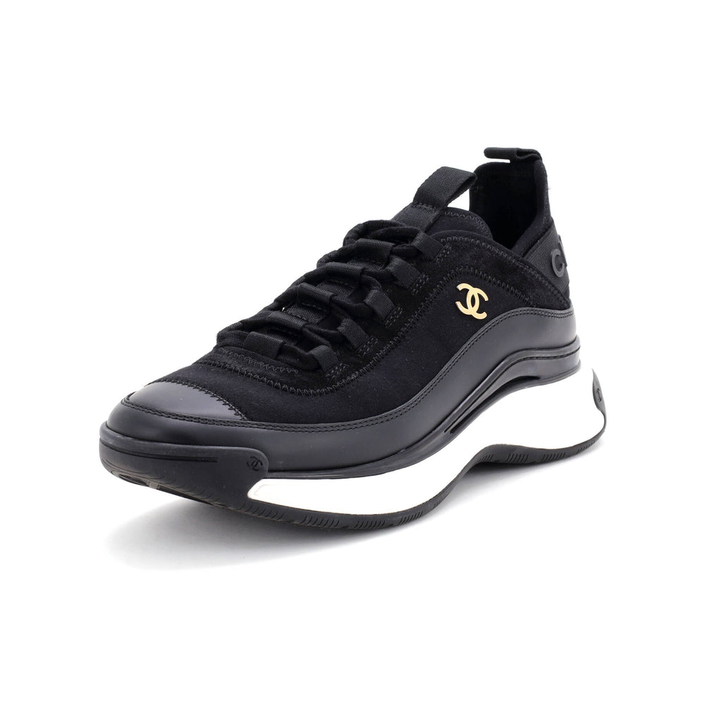 Women's CC Cap Toe Logo Sneakers Suede and Mixed Fibers
